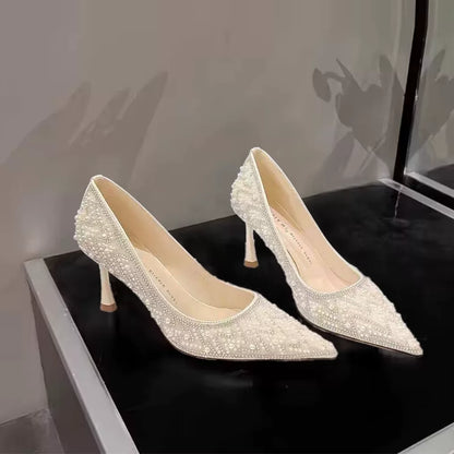 Rhinestone Pearl Stiletto High Heels Autumn 2024 Collection