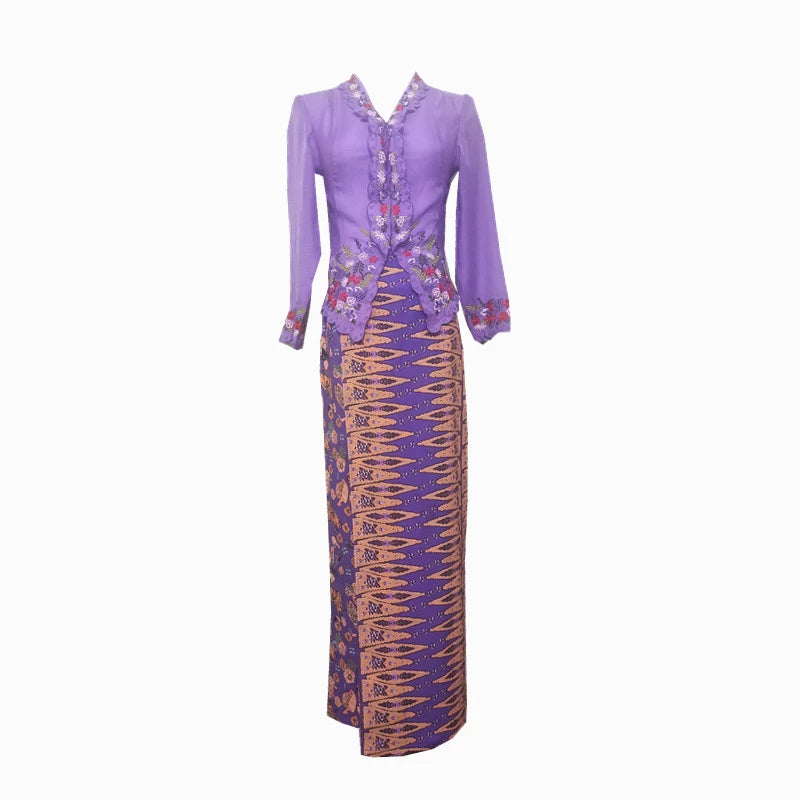 Purple Embroidered Cardigan