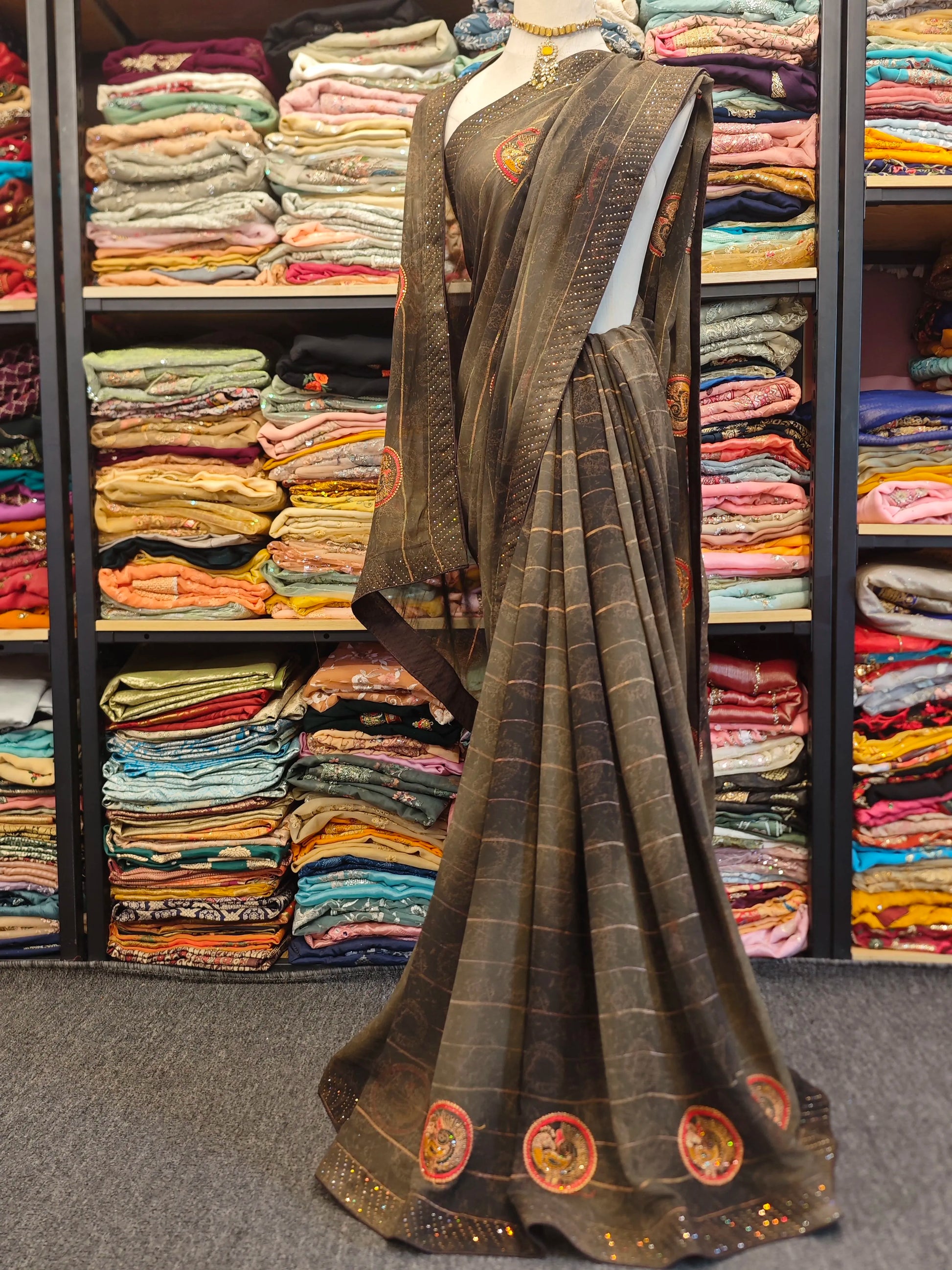 Beaded Embroidered Saree