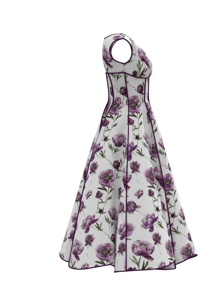 Retro Nordic One‑Shoulder Women's Dress – Paper‑Pattern Pleated Skirt