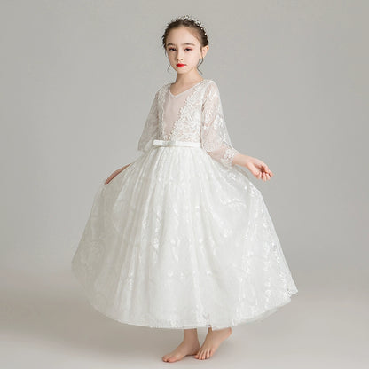 Elegant Princess Gown for Girls: Perfect Wedding, Piano Performance, Pageant Dress