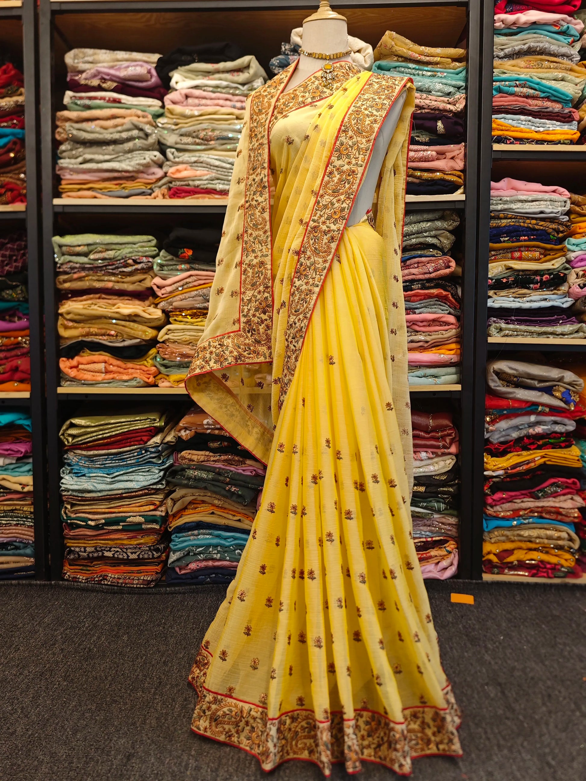Smoky Blue Beaded Sari