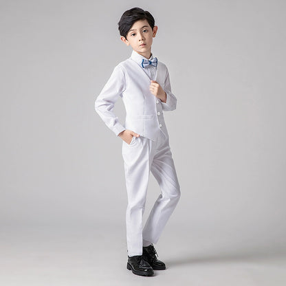 Boys' 4-Piece Vest Suit Set: Noble Cut Piano Performance