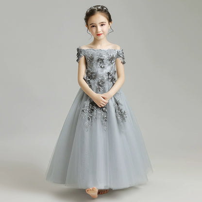 Elegant Princess Wedding Gown: Luxurious Long Evening Dress for Special Occasions