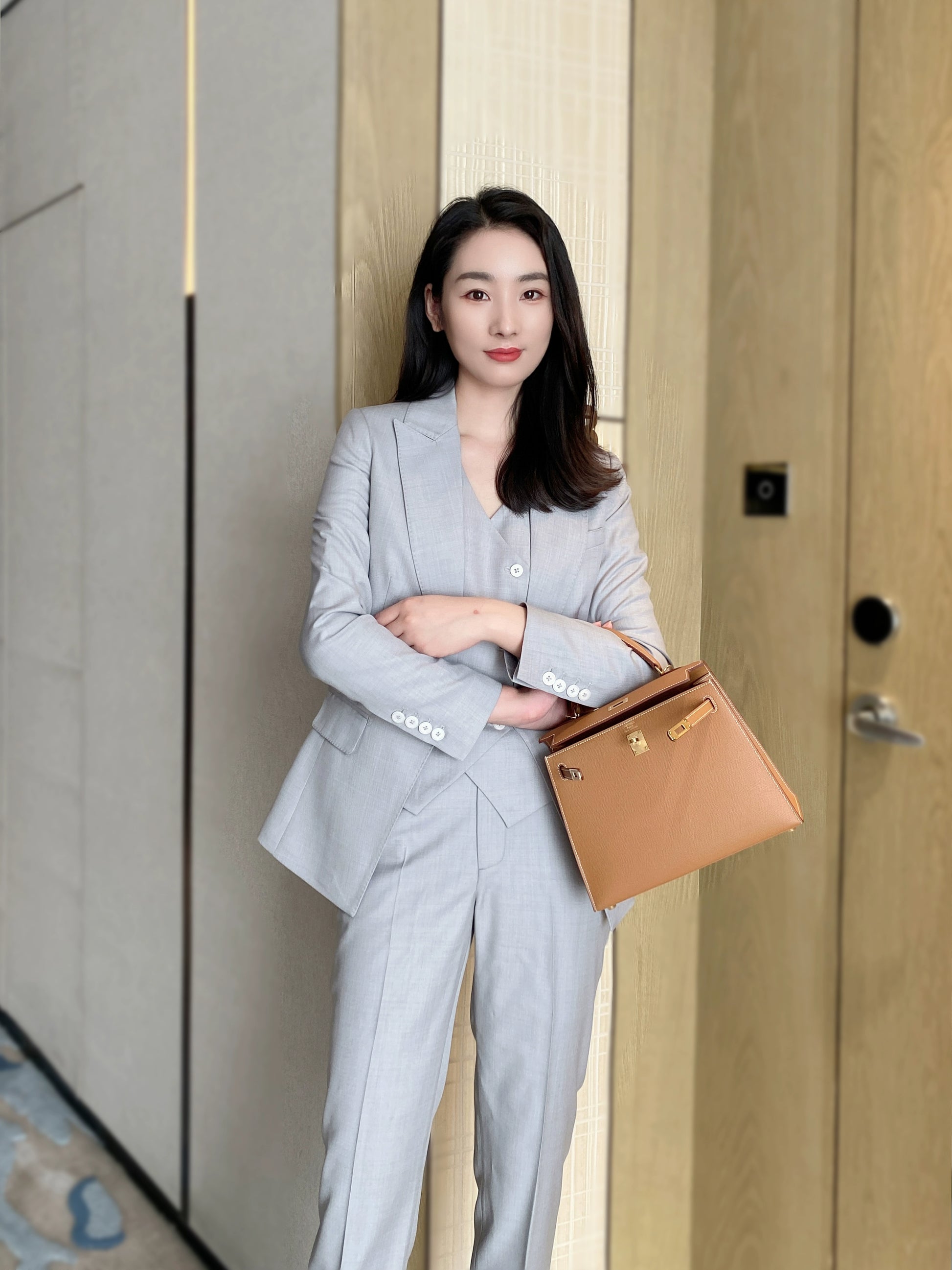 Light Grey Autumn Classic 3‑Piece Slim Fit Suit Set