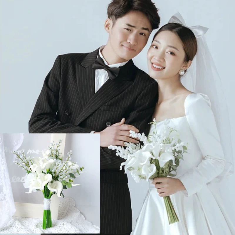 Korean Style Faux Wedding Bouquet Mixed Floral Arrangement
