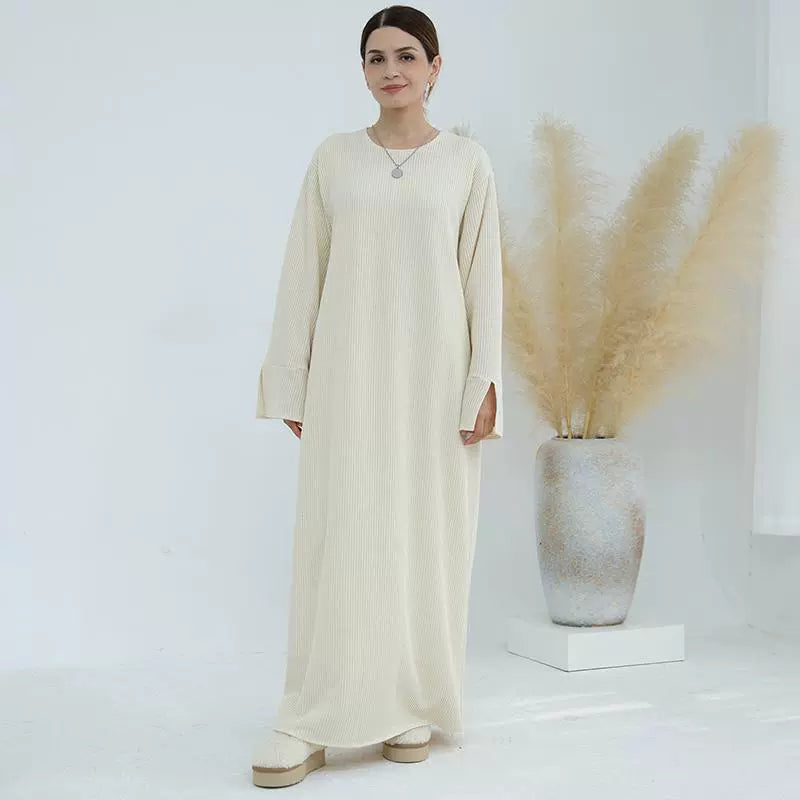 Ethnic Knitted Long Dress with Loose Fit, Autumn Winter
