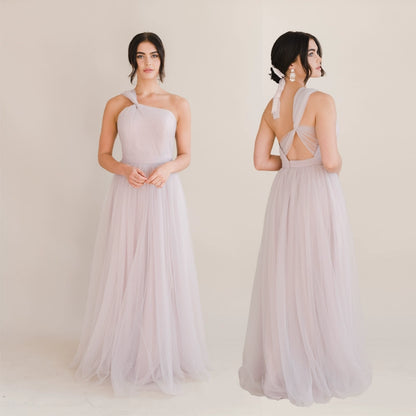 Pink Bridesmaid Mesh Dress