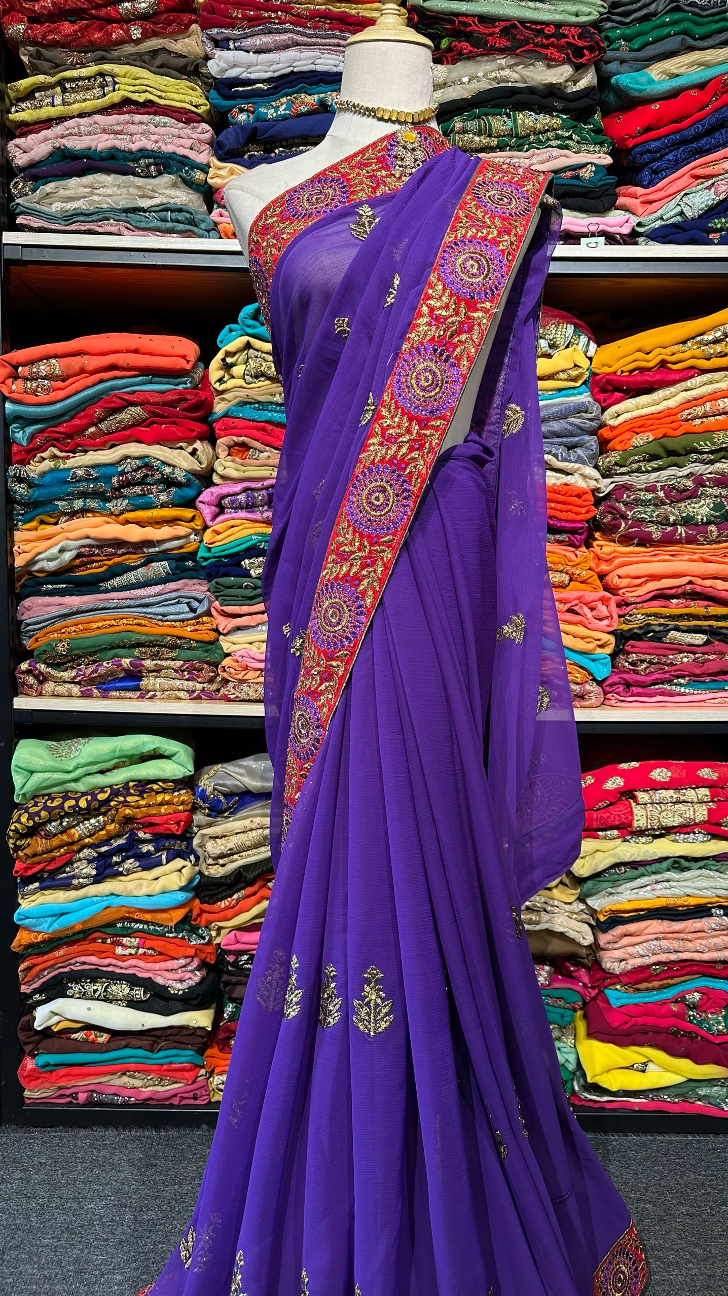 Beaded Saree Heavy Industry