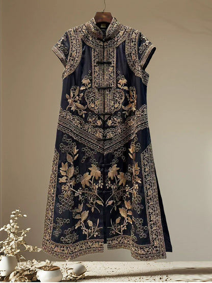 Women's Modern Chinese Qipao Dress with Hand Embroidery