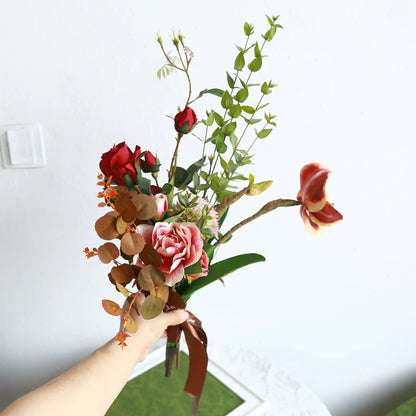 Artificial Wedding Bouquet Waterfall Handheld Flower Prop Decoration