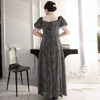 Elegant French Winter Evening Dress Plus Size