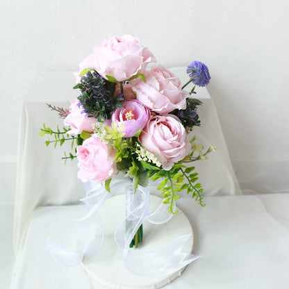 Artificial Wedding Bouquet Forest Style Transparent White Rose