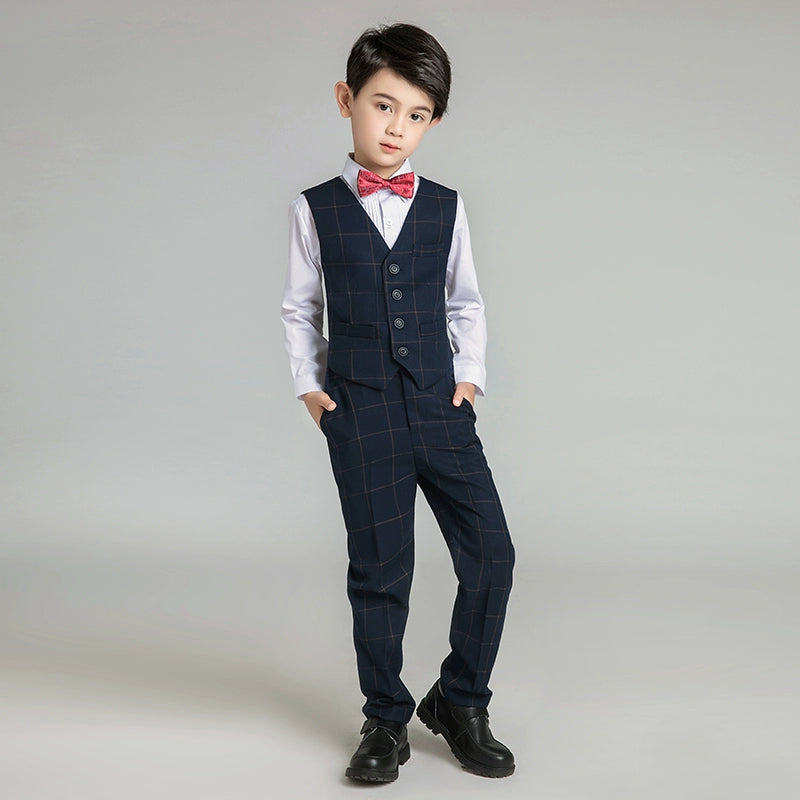 Elegant Boys' Vest Suit Set for Piano, Parties, Weddings
