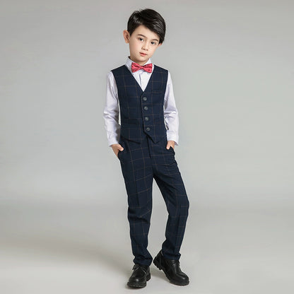 Elegant Boys' Vest Suit Set for Piano, Parties, Weddings