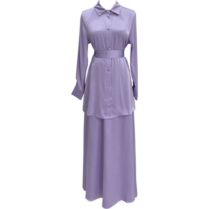 Fresh Arabic Skirt Set with Cotton Fabric Multiple Sizes