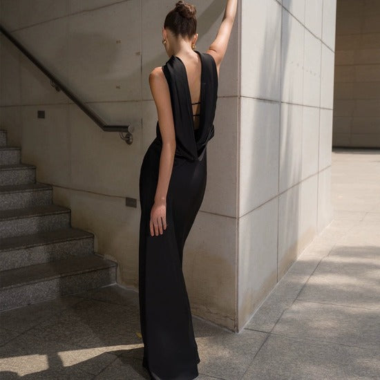 Elite Black Bridesmaid Evening Dress