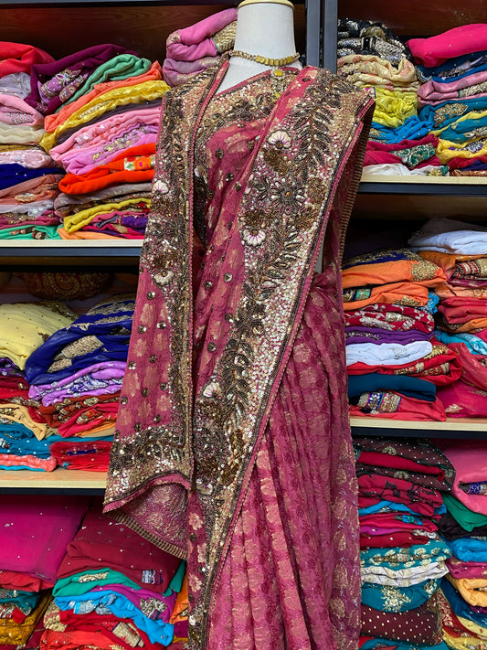 Indian Beaded Six-Mile Saree
