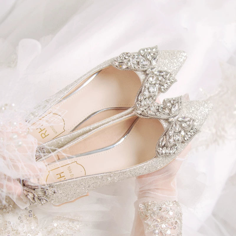 Wedding High Heel Shoes Light Champagne Pregnant Friendly