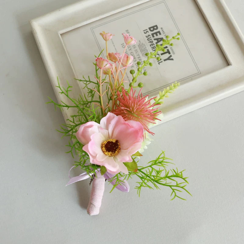 Groom Boutonniere Pin Wedding Lapel Flower Photo Prop