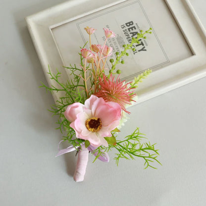 Groom Boutonniere Pin Wedding Lapel Flower Photo Prop