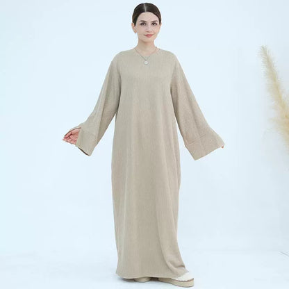 Ethnic Knitted Long Dress with Loose Fit, Autumn Winter
