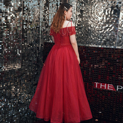 Burgundy Long Evening Dress