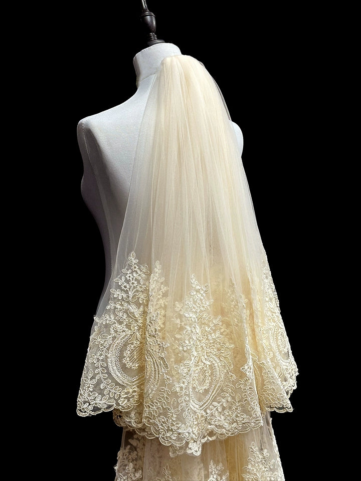 Wedding Veil Double Layer Champagne