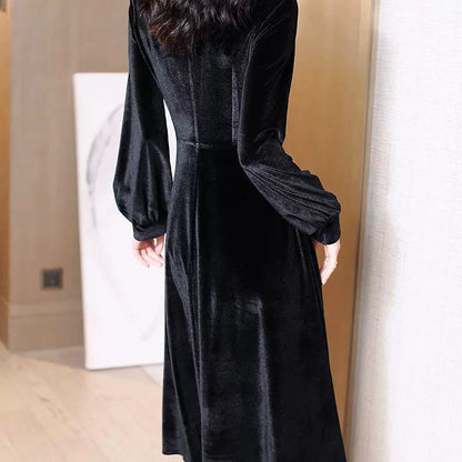 2668 Clothing Pattern Cutting Picture DIY V-neck Velvet Dress Sample Sewing Pattern