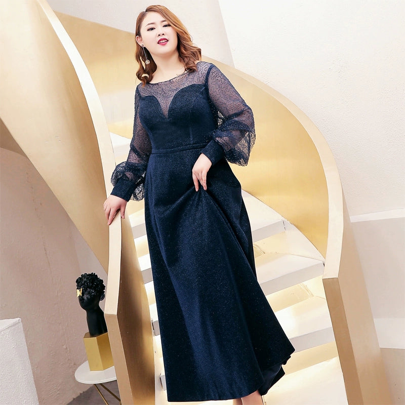 Women Elegant Long Sleeve A Line Dress