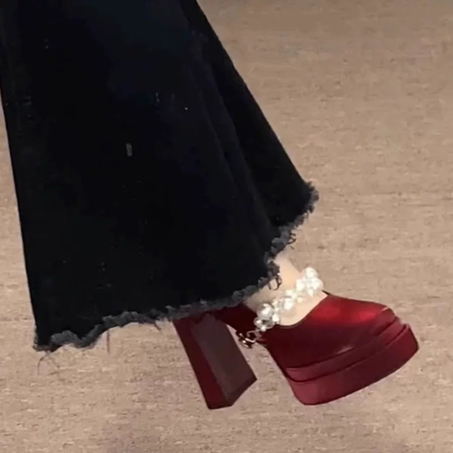 Retro Wedding Shoes High Heel Platform