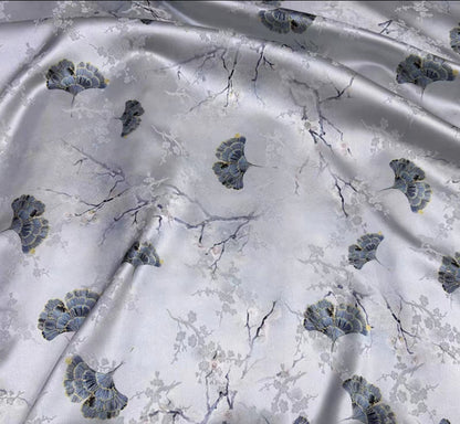 Chinese style jacquard silk fabric elastic satin printing skin-friendly heavy mulberry silk cheongsam dress fabric 3003-001
