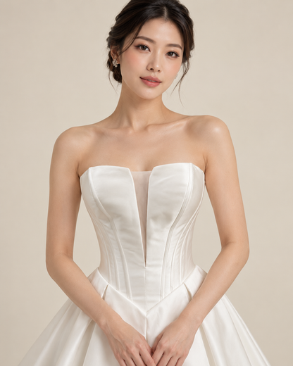 Aurelia Basque-Waist Corset Wedding Gown | Ready-to-Wear