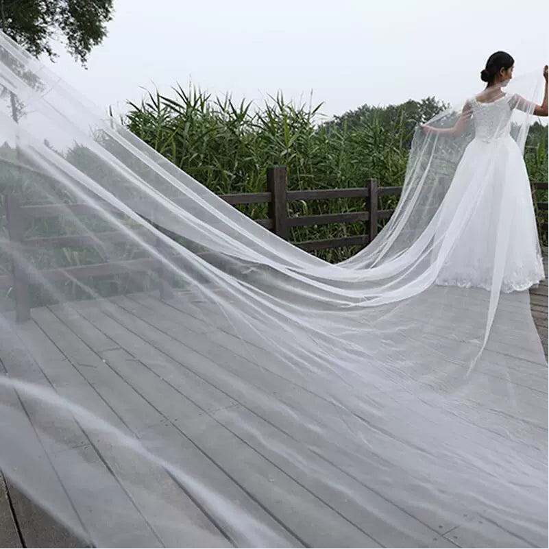 New Korean Solid Color Face Covering Bride Wedding Dress Soft Veil