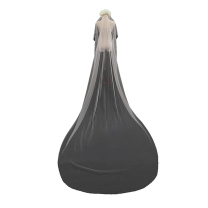 New Korean Solid Color Face Covering Bride Wedding Dress Soft Veil