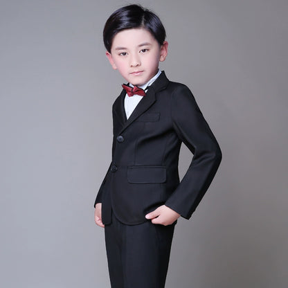 Boys' Formal Suit Set: Elegant Leisure Jacket for Performances