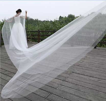 New Korean Solid Color Face Covering Bride Wedding Dress Soft Veil