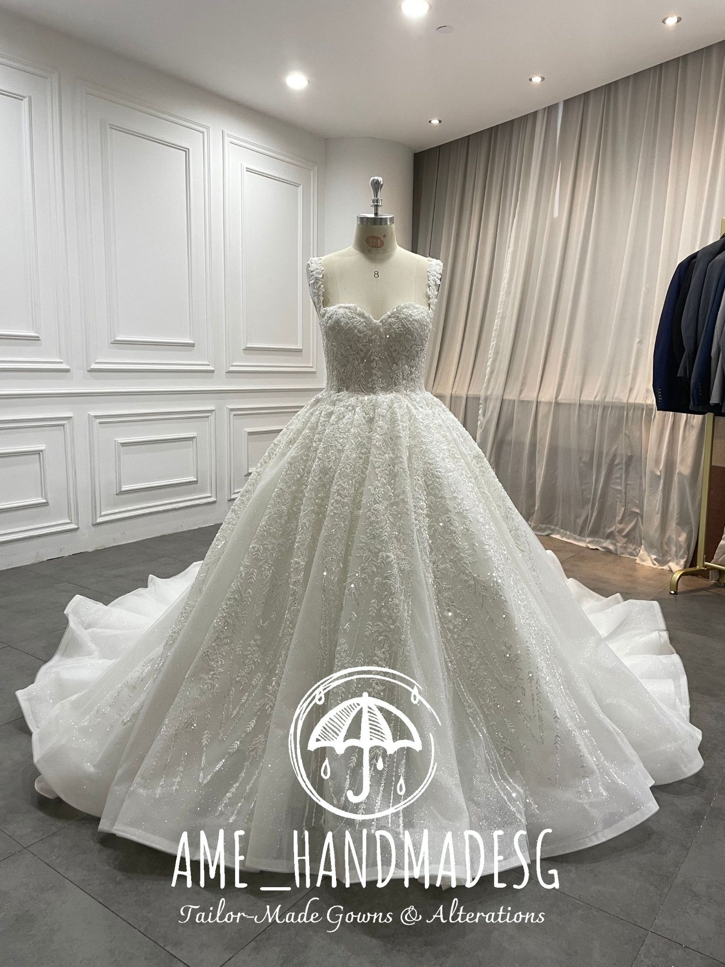 Celestial Grace — Sparkling Lace Ball Gown Wedding Dress