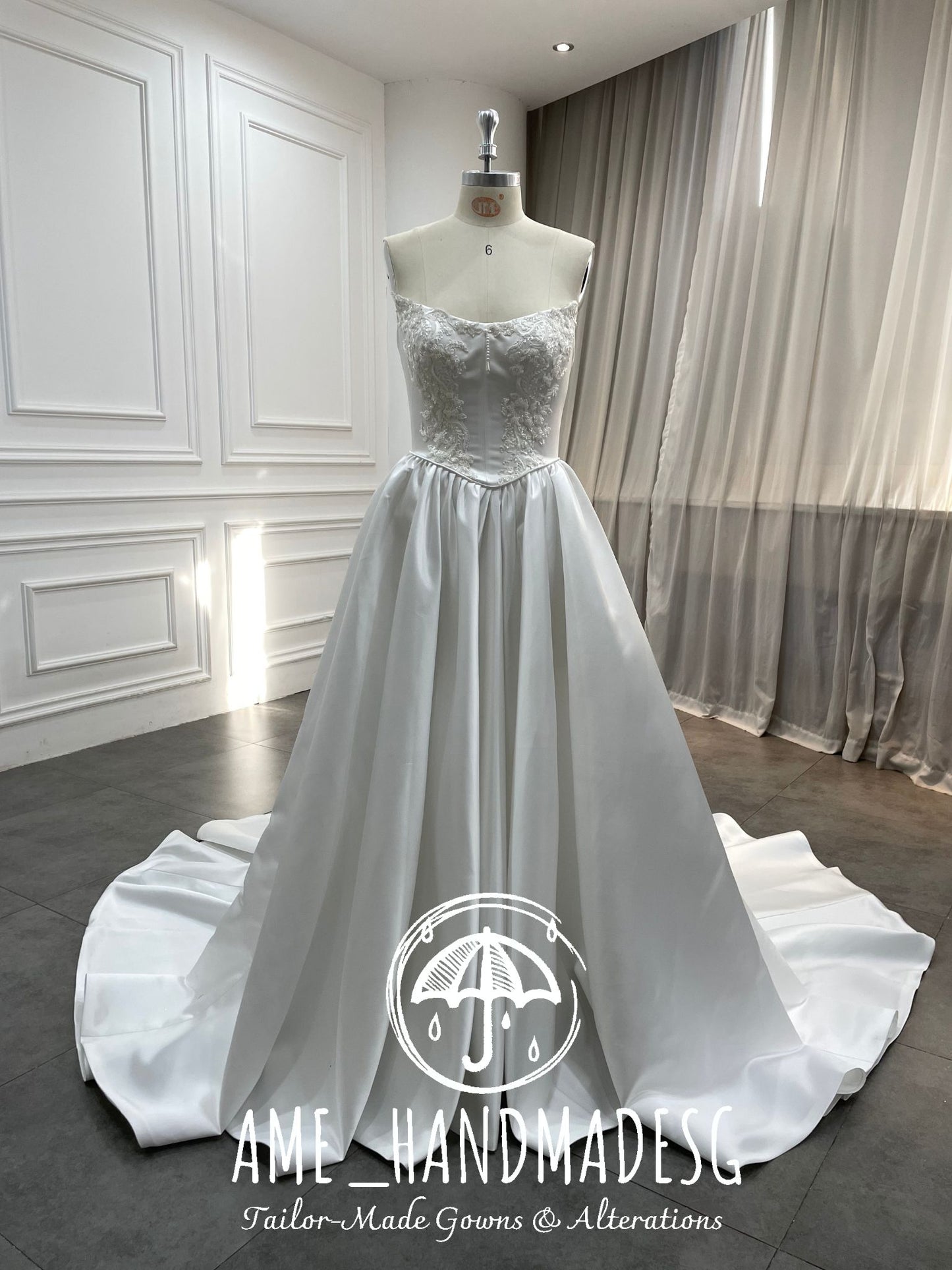 Graceful Promise — A Classic Satin Bridal Gown
