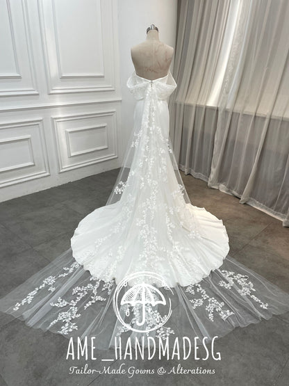 Pure Devotion — A Modern Off-Shoulder Bridal Gown