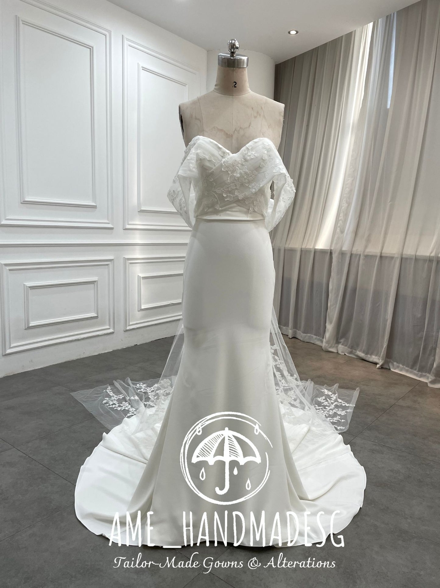 Pure Devotion — A Modern Off-Shoulder Bridal Gown