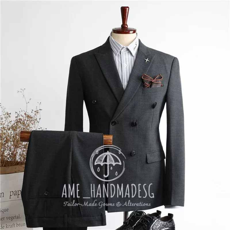 FANHOMME suits for men British style handsome business suits three-piece suits groom wedding dress