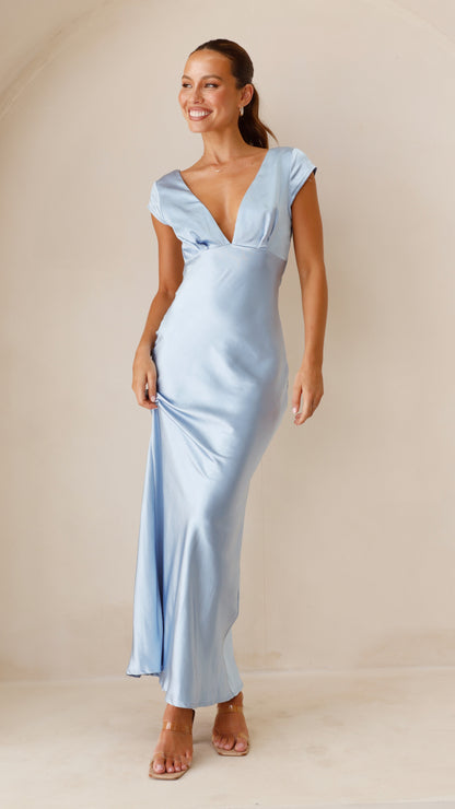 Elegant Blue Maxi Dress