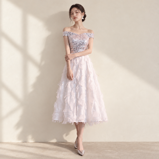 EG-SALE-AME-00119 Banquet evening dress women new elegant party stylish small dress celebrity short dress skirt temperament slim — AI-styled front photo