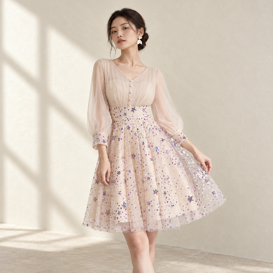 EG-SALE-AME-00124 Bridesmaid dresses, small evening dresses for women, high-end luxury, niche celebrity temperament banquet host dress — AI-styled front photo