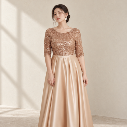 Gold Evening Dress for Women | Amehandmadesg — AI-styled front photo