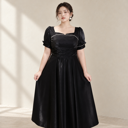 French Style High-Quality Evening Dress | Amehandmadesg — AI-styled front photo