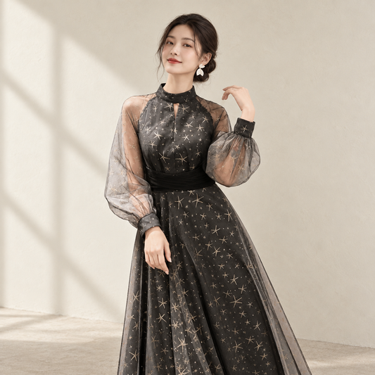 Black Evening Party Dress | Amehandmadesg — AI-styled front photo