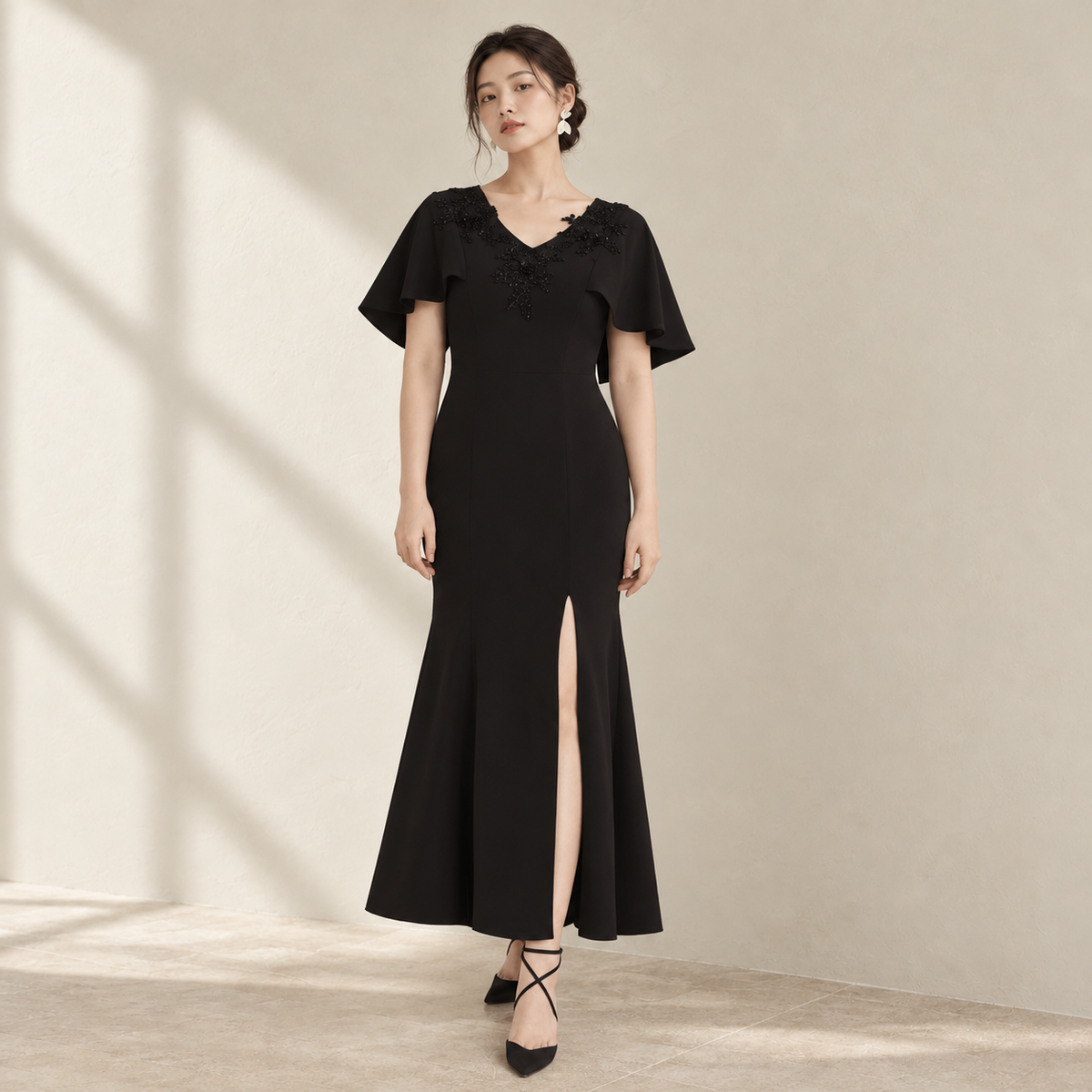 Sexy Black Evening Dress | Amehandmadesg — AI-styled front photo