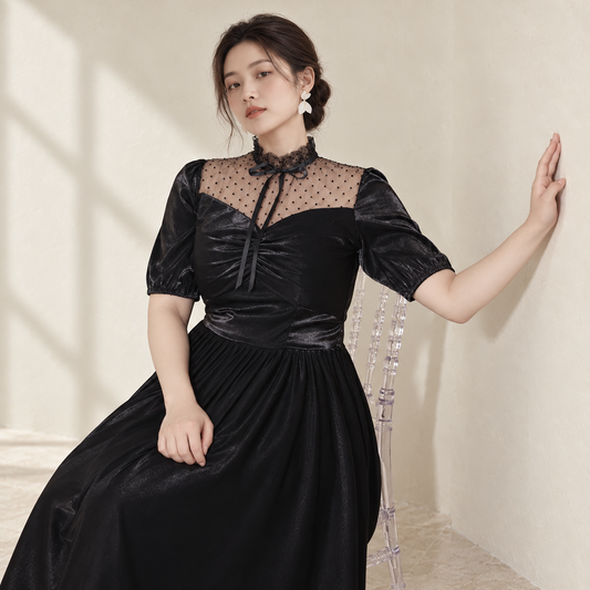 French Style Long Dress | Amehandmadesg — AI-styled front photo